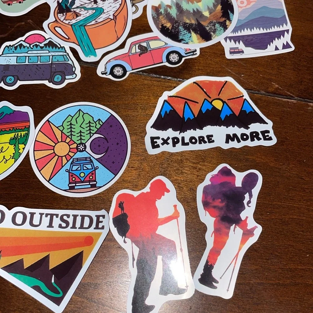Stickers Lot of 25 VW Camping Hiking Travel Water Bottle Assortment